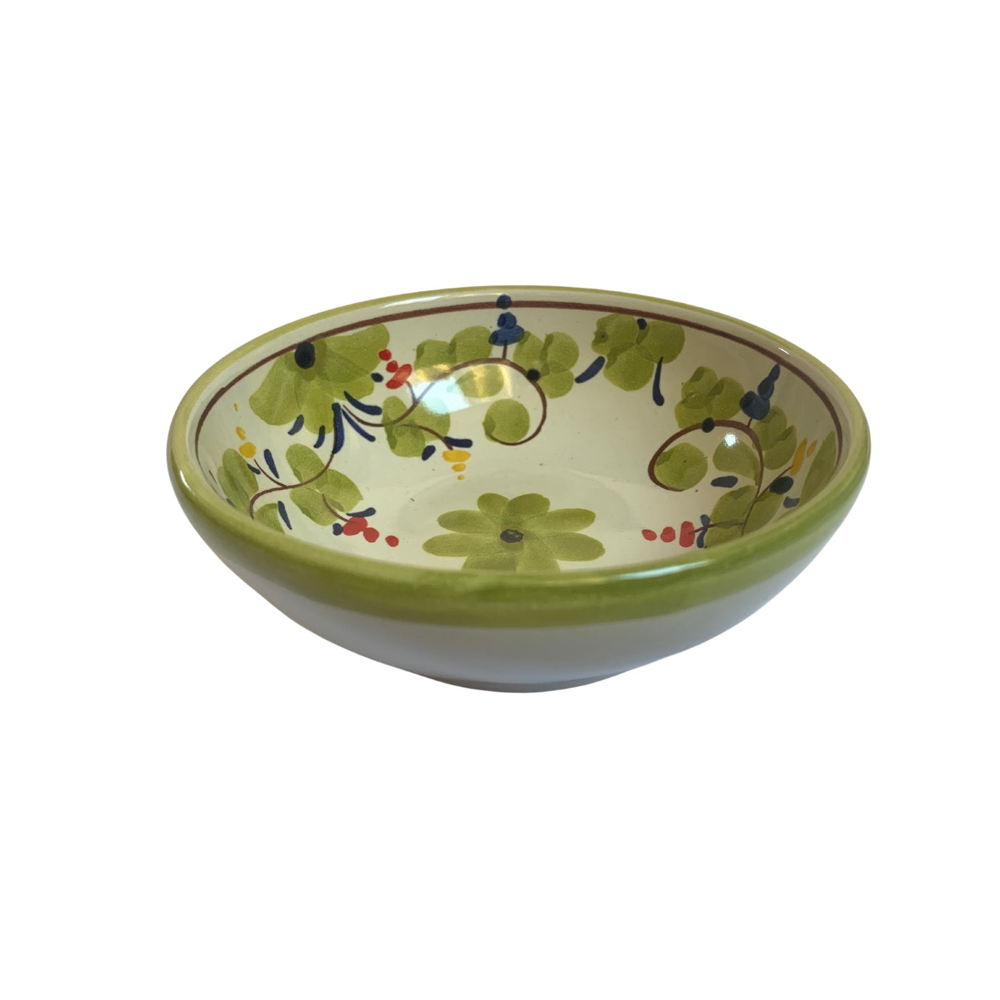 Saladier Et Passoire Italien BASSANO – Bol Céramique + égouttoir, Neuf, Rouge/vert, Set De 2