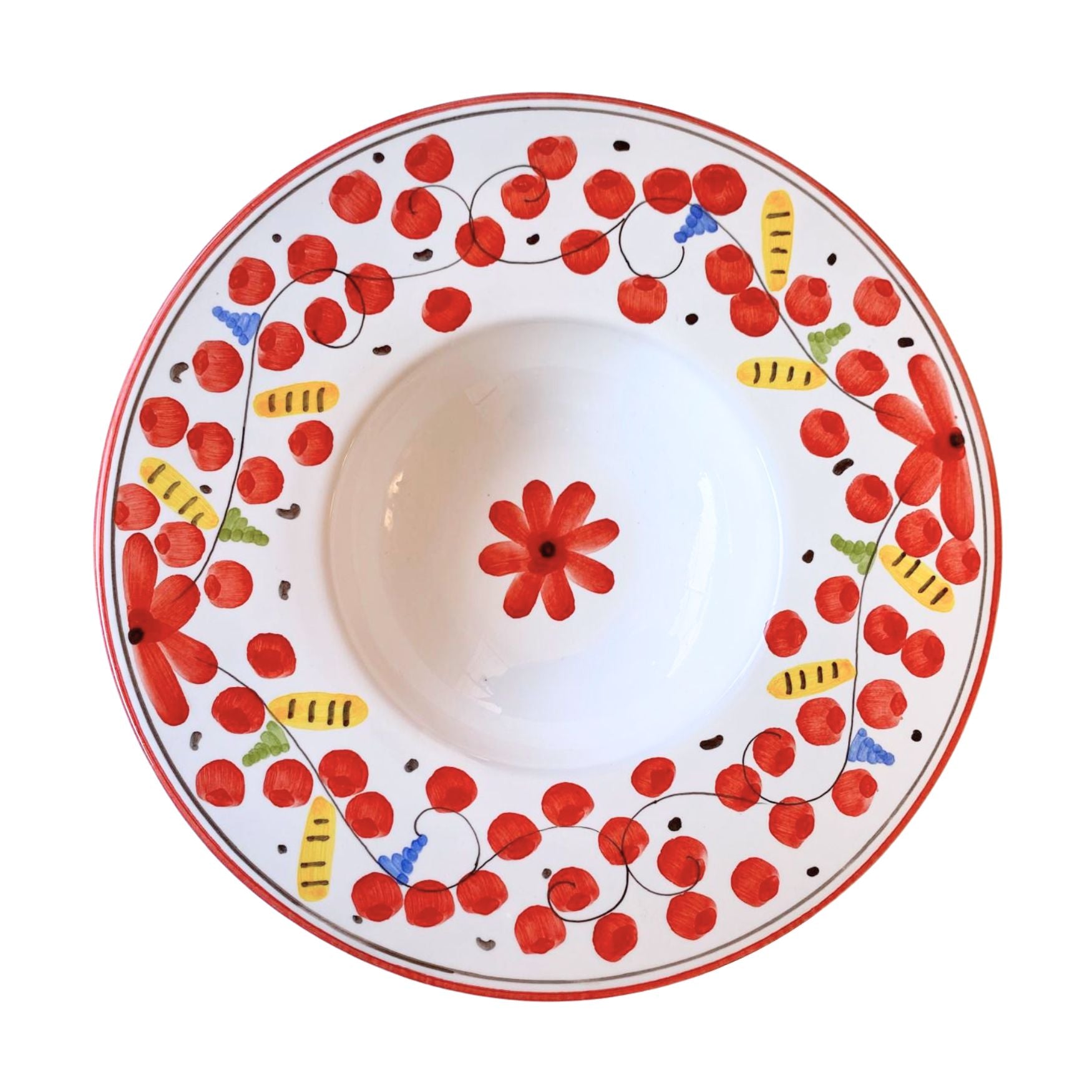 assiette gastronomique molleni céramique rouge