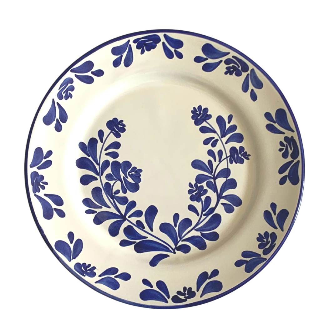 Grande assiette à fleurs bleues - Carla Molleni