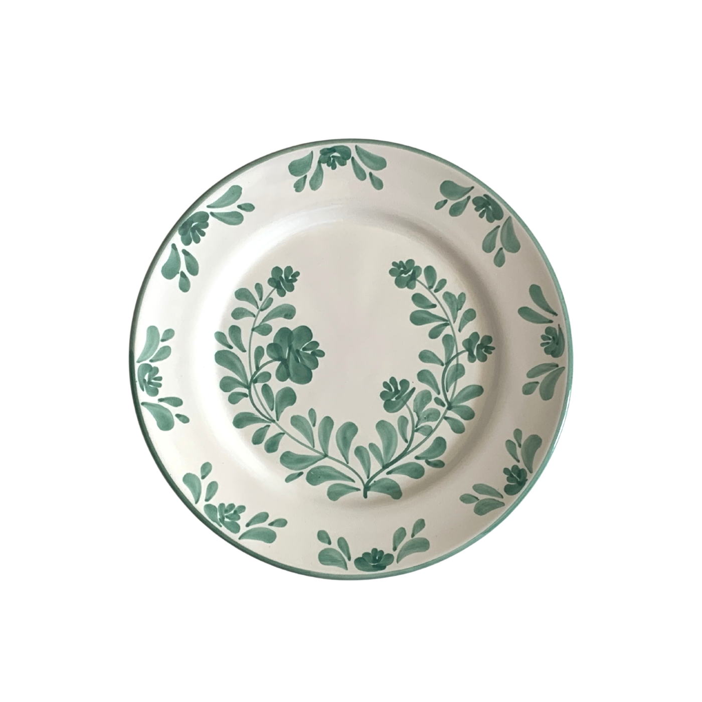 Grande assiette à fleurs vertes - Sophia Molleni