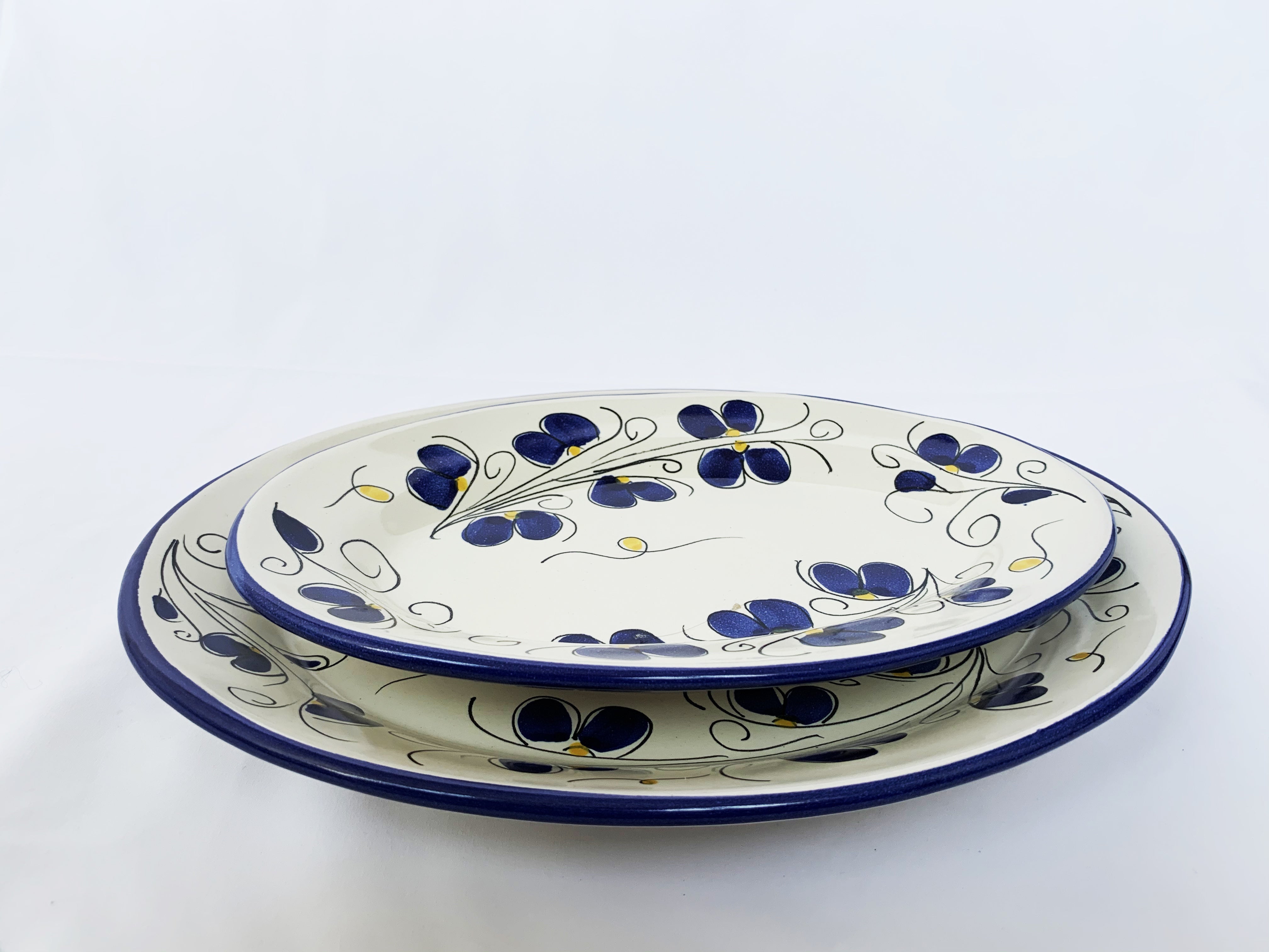 Cagliari - plat de service ovale en céramique d'Italie