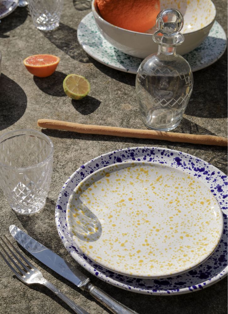 GRANDE ASSIETTE SCHIZZI JAUNE