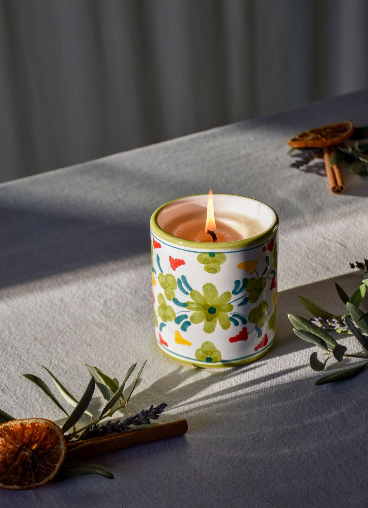 Minze-Basilikum-Kerze