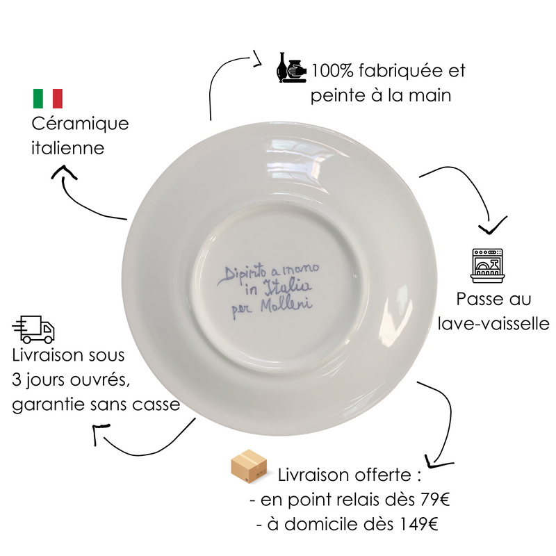 Assiette creuse Maria - vaisselle italienne en céramique – Molleni