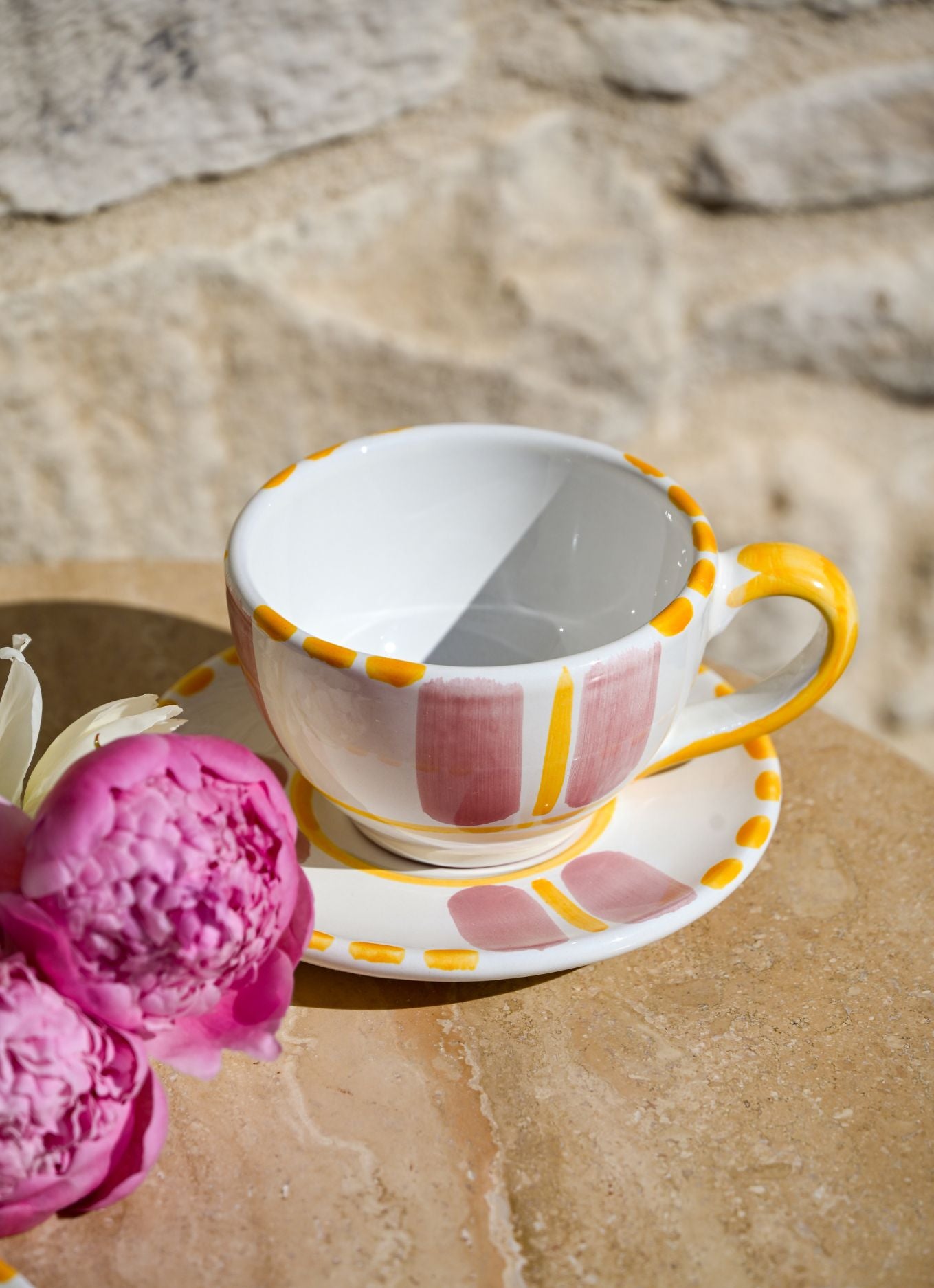 ENSEMBLE ASSIETTE MAMMA + TASSE ROSE