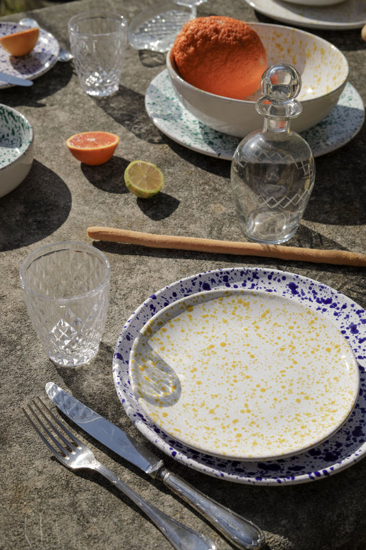 48 pcs Service de Table Complet Moderne en Porcelaine pour 8 Personnes, Bol  et Assiette, Service de Vaisselle Cuisine, Style Méditerranéen, Passe au
