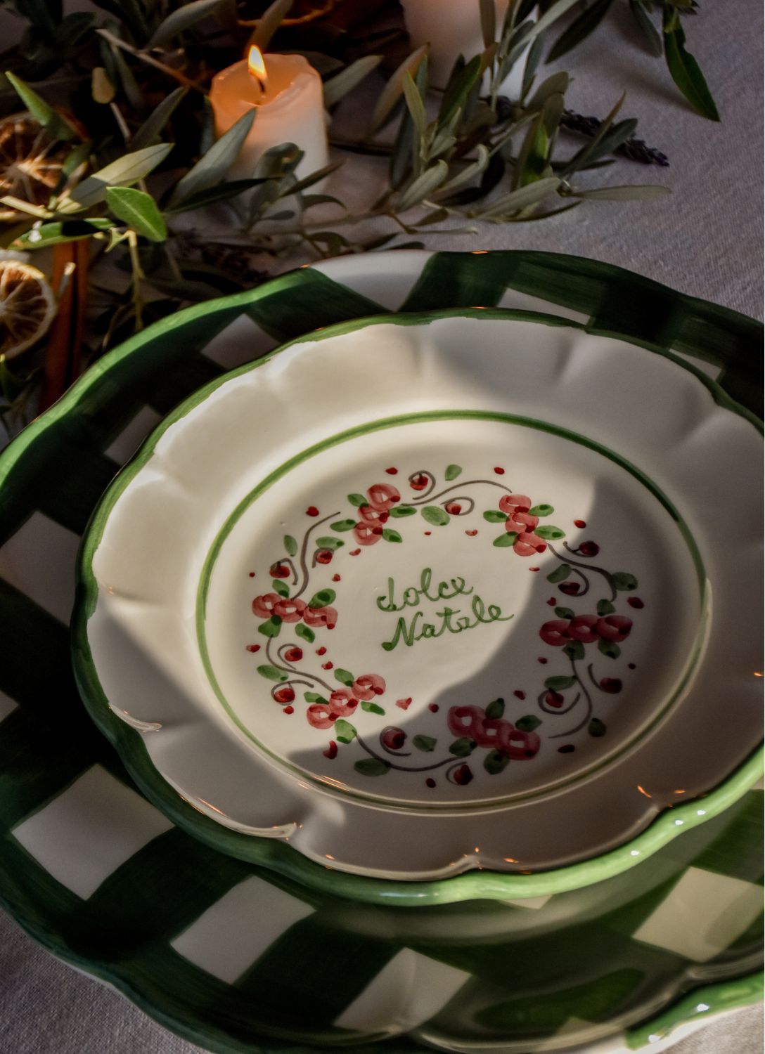 GRANDE ASSIETTE VICHY VERTE