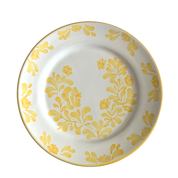 Grande assiette à fleurs jaunes - Alda Molleni