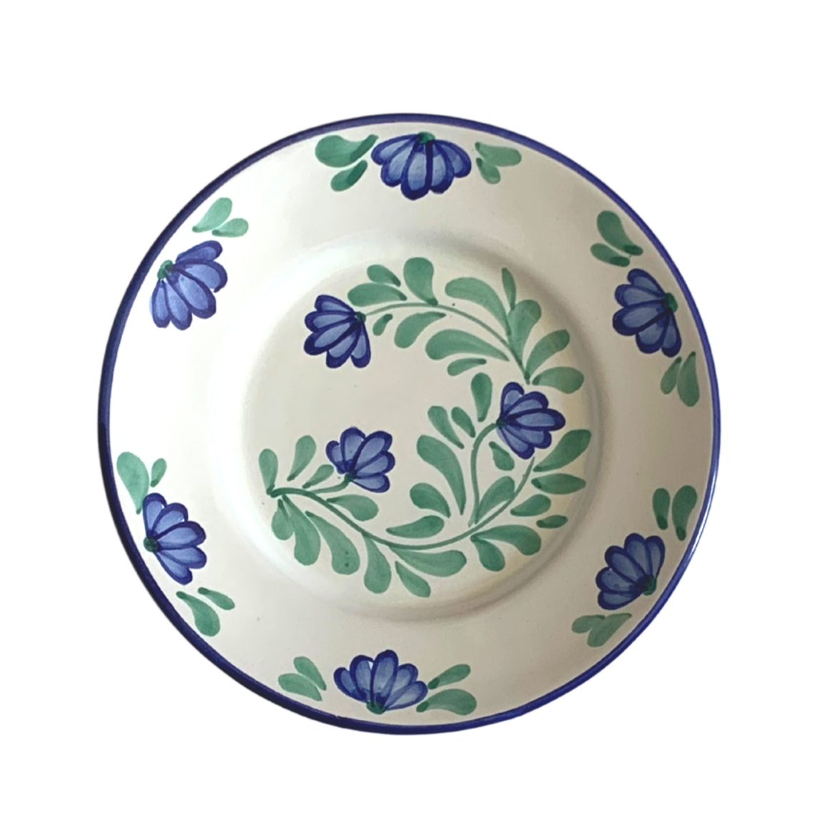 Petite assiette à fleurs bleues et vertes - Luisa Molleni