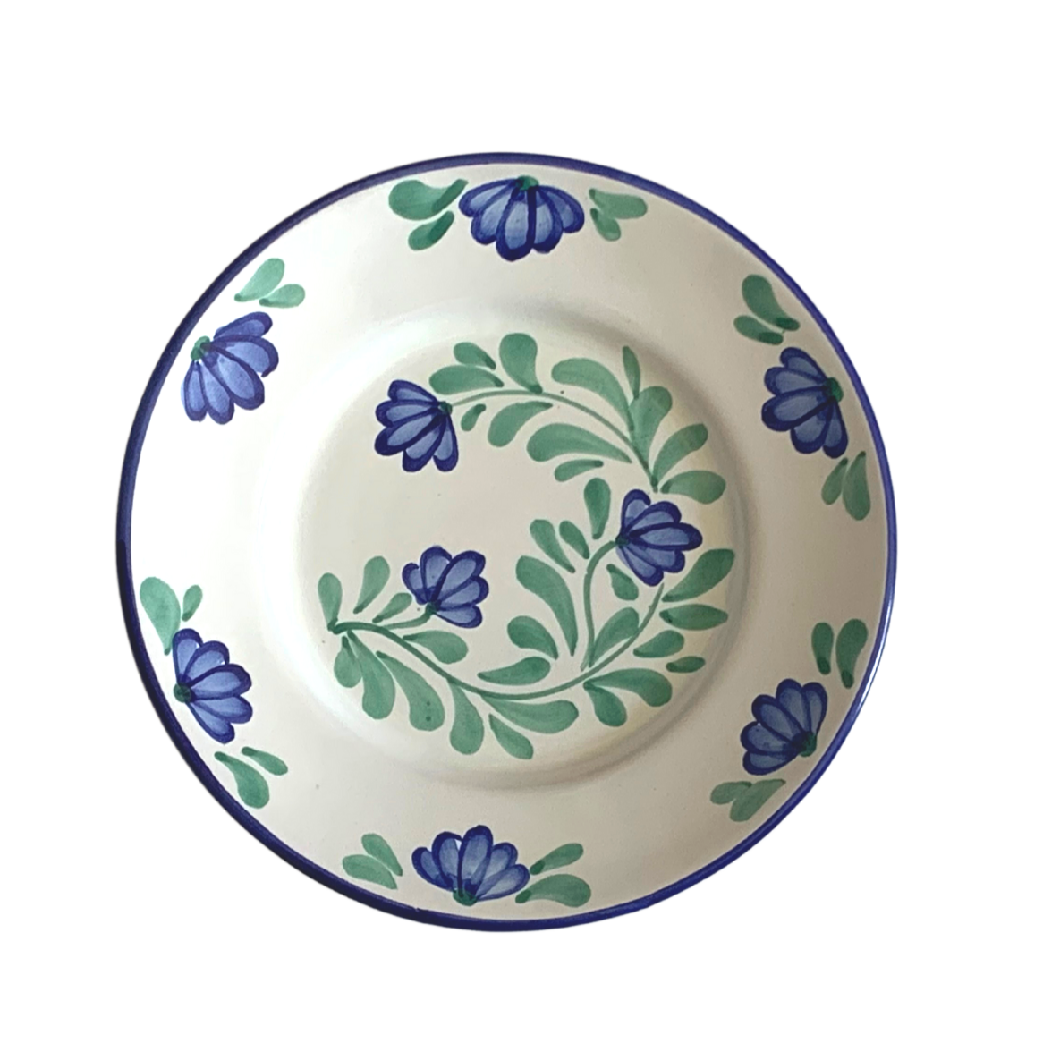 Petite assiette à fleurs bleues et vertes - Luisa Molleni