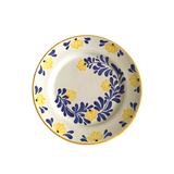 Grande assiette à fleurs jaunes et bleues - Miuccia Molleni