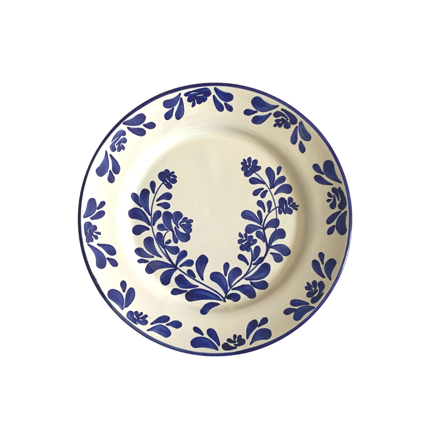 Grande assiette à fleurs bleues - Carla Molleni