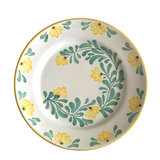 Grande assiette à fleurs jaunes et vertes - Chiara Molleni