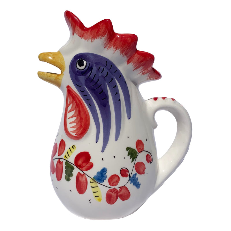 pichet en forme de coq rouge - Molleni - ceramique d Italie