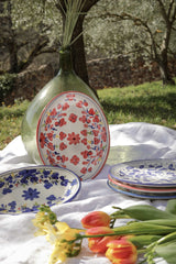 Plats de service ovales colorés en céramique d'Italie
